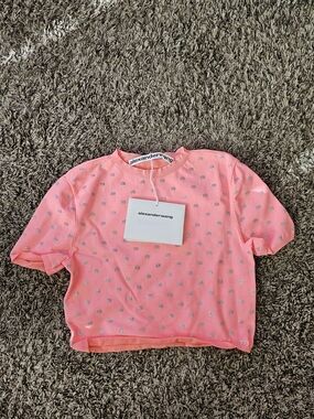 alexanderwang Embellished Logo Anime Pink Crop Top